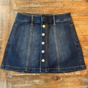 American eagle blue denim button skirt